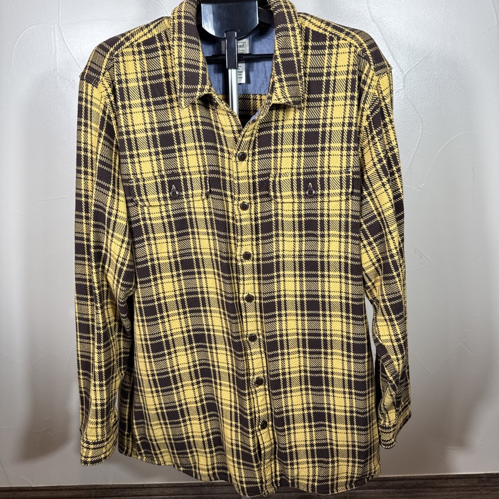 LL Bean Chamois Long Sleeve Thick Plaid Flannel Work Shirt Shacket XL-Tall